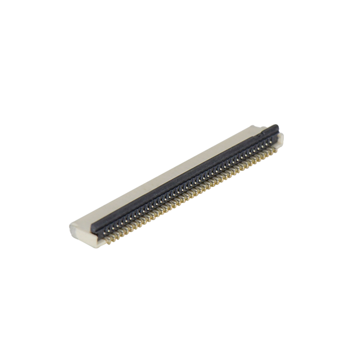 F0501 FPC FFC连接器Pitch 0.50mm 90°H1.00mm 卧贴双面接后掀盖 SMT型FPC 40Pin本色 镀半金接触点及焊接脚点1u，镍底35-60u.